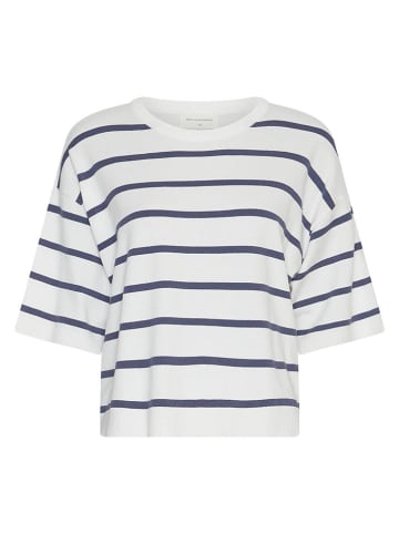 Shirt wit/donkerblauw