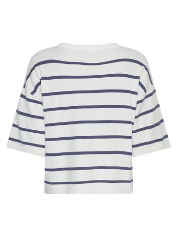 Shirt wit/donkerblauw