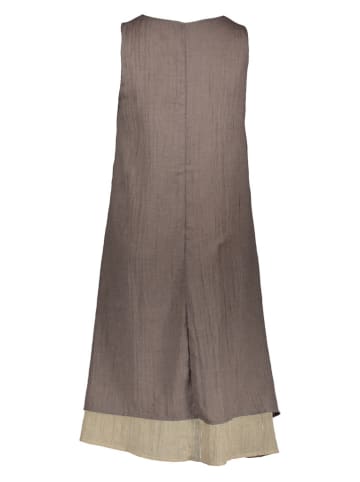 Leinen-Kleid in Taupe