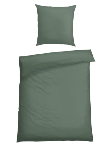 Satin-Bettwäsche-Set "Ella" in Dunkelgrün