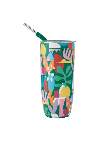 Kubek termiczny "Paper Cutouts" w kolorze zielonym ze wzorem - 700 ml