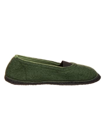 Woll-Hausschuhe "Ronja GM" in Khaki