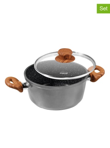 2tlg. Set: Kochtopf in Grau - 2,3 l