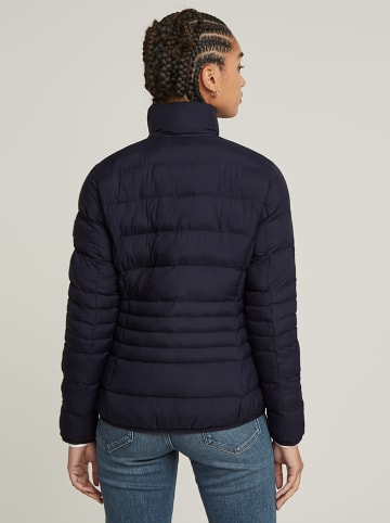 Doorgestikte jas donkerblauw