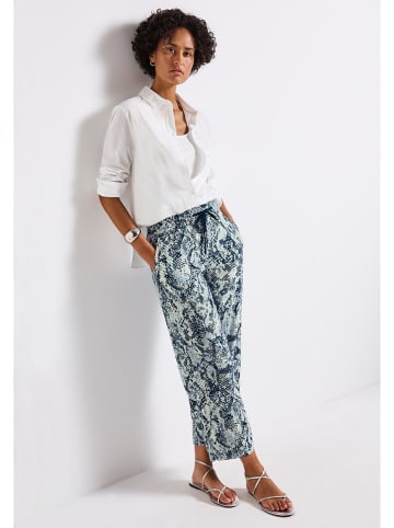 Broek petrol/lichtgroen