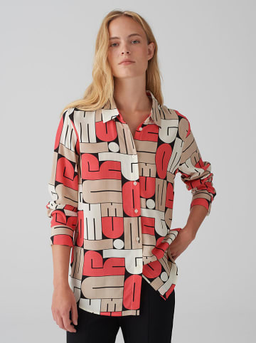 Blouse beige/rood