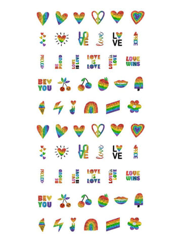 2er-Set: Fingernagel-Tattoos ''Rainbow'' in Bunt - 2x 120 Stück