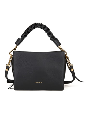 Leder-Schultertasche in Schwarz - (L)23 x (B)18 x (H)10 cm