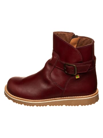 Leder-Winterboots in Dunkelrot