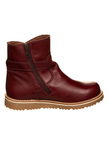 Leder-Winterboots in Dunkelrot