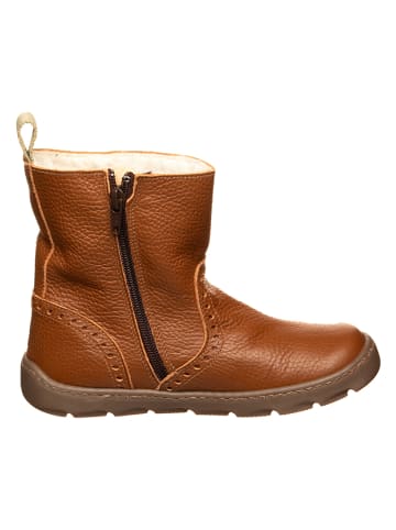 Leder-Winterboots in Hellbraun