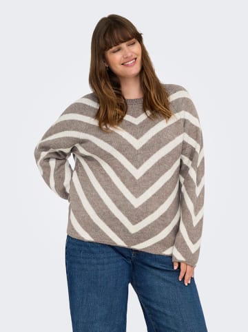 Sweter w kolorze szarobrązowo-kremowym