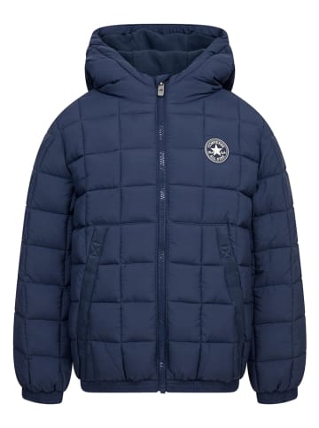 Doorgestikte jas blauw