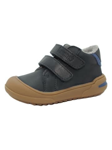 Leder-Sneakers in Dunkelblau