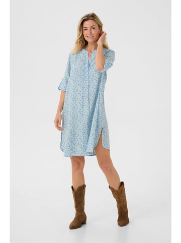 Kleid "Tiah" in Hellblau/ Gelb