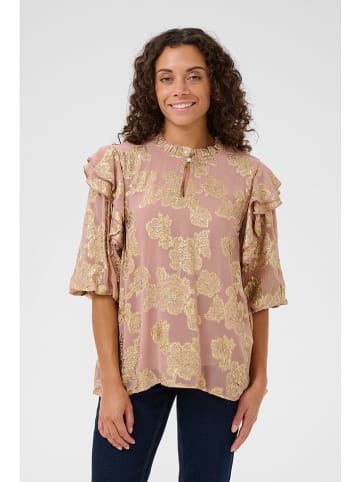 Blouse "Floi" lichtroze/goudkleurig