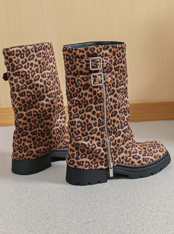 Stiefeletten in Hellbraun/ Schwarz