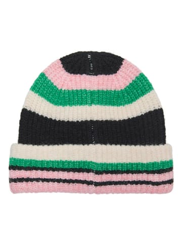 Muts "Amanda" zwart/lichtroze/groen