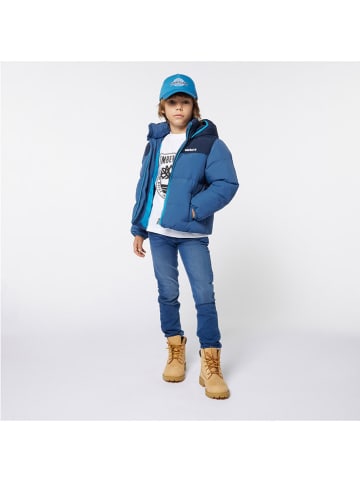 Doorgestikte jas blauw