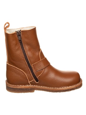 Leder-Winterstiefel in Hellbraun