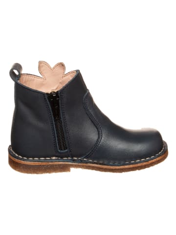 Leren boots donkerblauw/goudkleurig