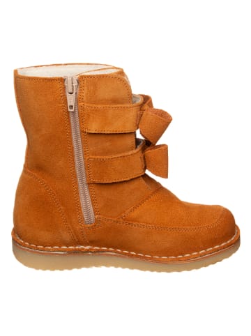 Leder-Winterboots in Hellbraun