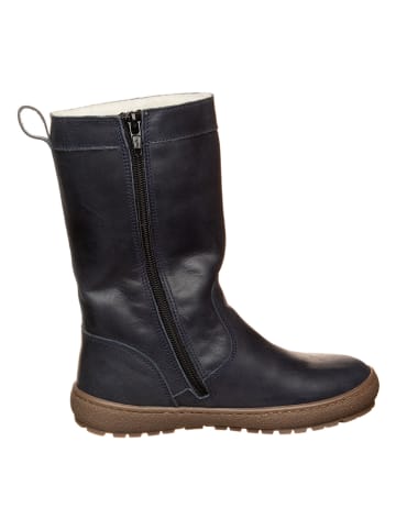 Leren winterlaarzen donkerblauw