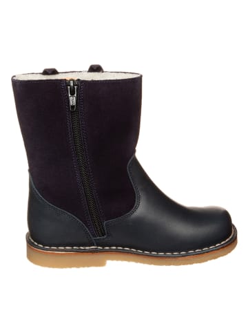 Leren winterboots donkerblauw