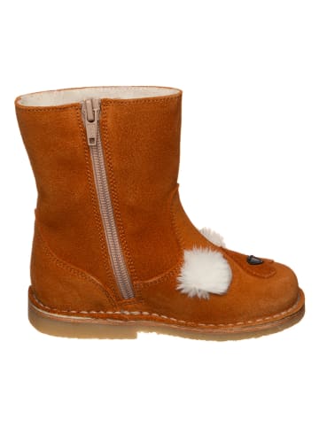 Leder-Winterboots in Hellbraun