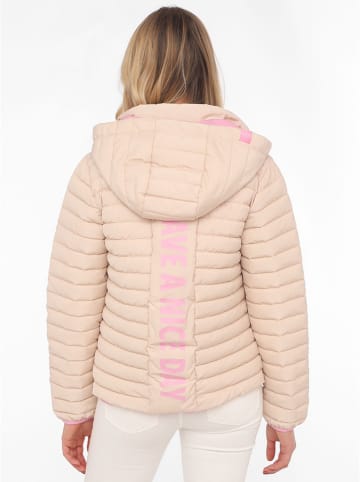 Doorgestikte jas "Love" beige