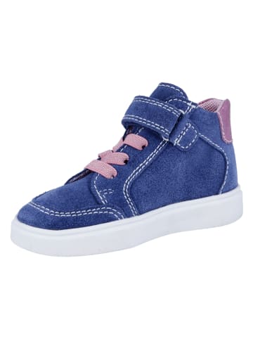 Skórzane sneakersy "Flora" w kolorze niebiesko-jasnoróżowym