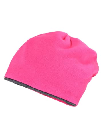 Dwustronna czapka beanie w kolorze antracytowo-różowym