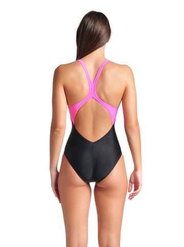 Badeanzug in Schwarz/ Pink