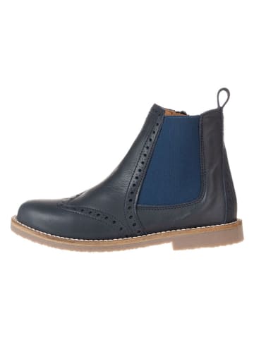 Leder-Chelsea-Boots in Dunkelblau