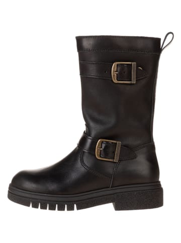 Leder-Stiefel in Schwarz