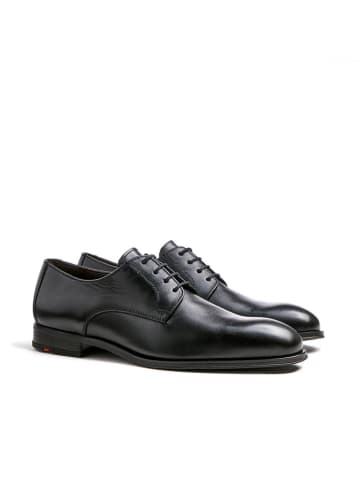 Leder-Schnürschuhe "Sabre" in Schwarz