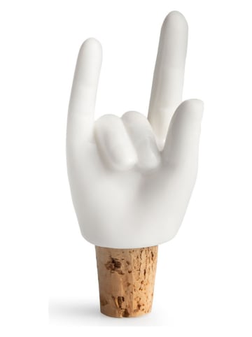 Zatyczka "Rock" w kolorze białym do butelki - 4,5 x 10 x 3 cm