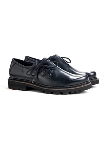 Leder-Schnürschuhe "Xaver" in Schwarz
