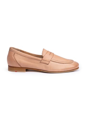 Leren mocassins beige