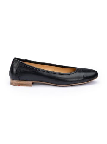 Leder-Ballerinas in Schwarz