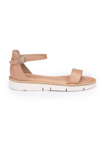Leder-Sandalen in Beige