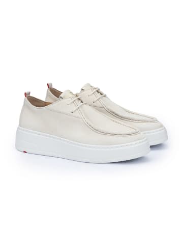 Leder-Schnürschuhe in Beige