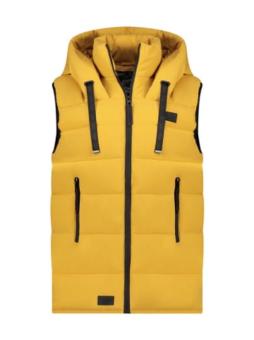 Doorgestikte bodywarmer "Dolbeak" mosterdgeel