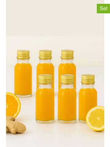 Butelki (6 szt.) w kolorze złotym do shotów - 100 ml