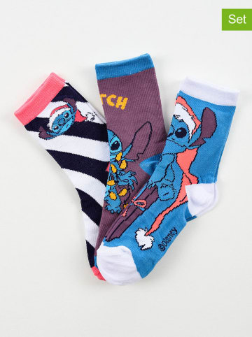 3er-Set: Socken "Lilo & Stitch" in Bunt