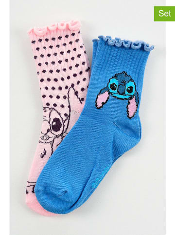 2er-Set: Socken "Lilo & Stitch" in Rosa/ Blau