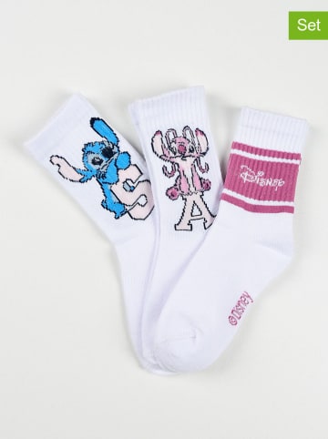 3er-Set: Socken "Lilo & Stitch" in Weiß