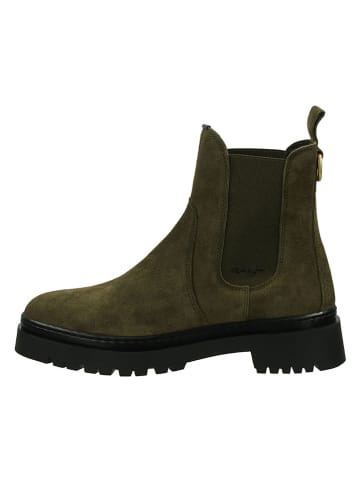 Leren chelseaboots "Aligrey" kaki