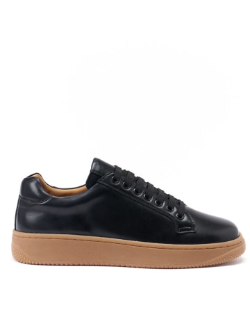 Leder-Sneakers in Schwarz