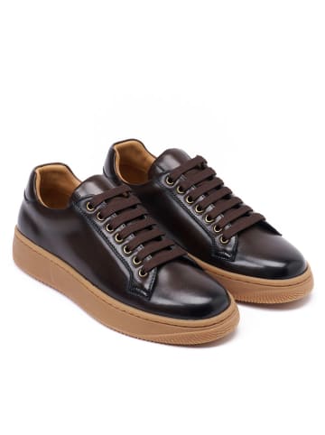 Leren sneakers bruin